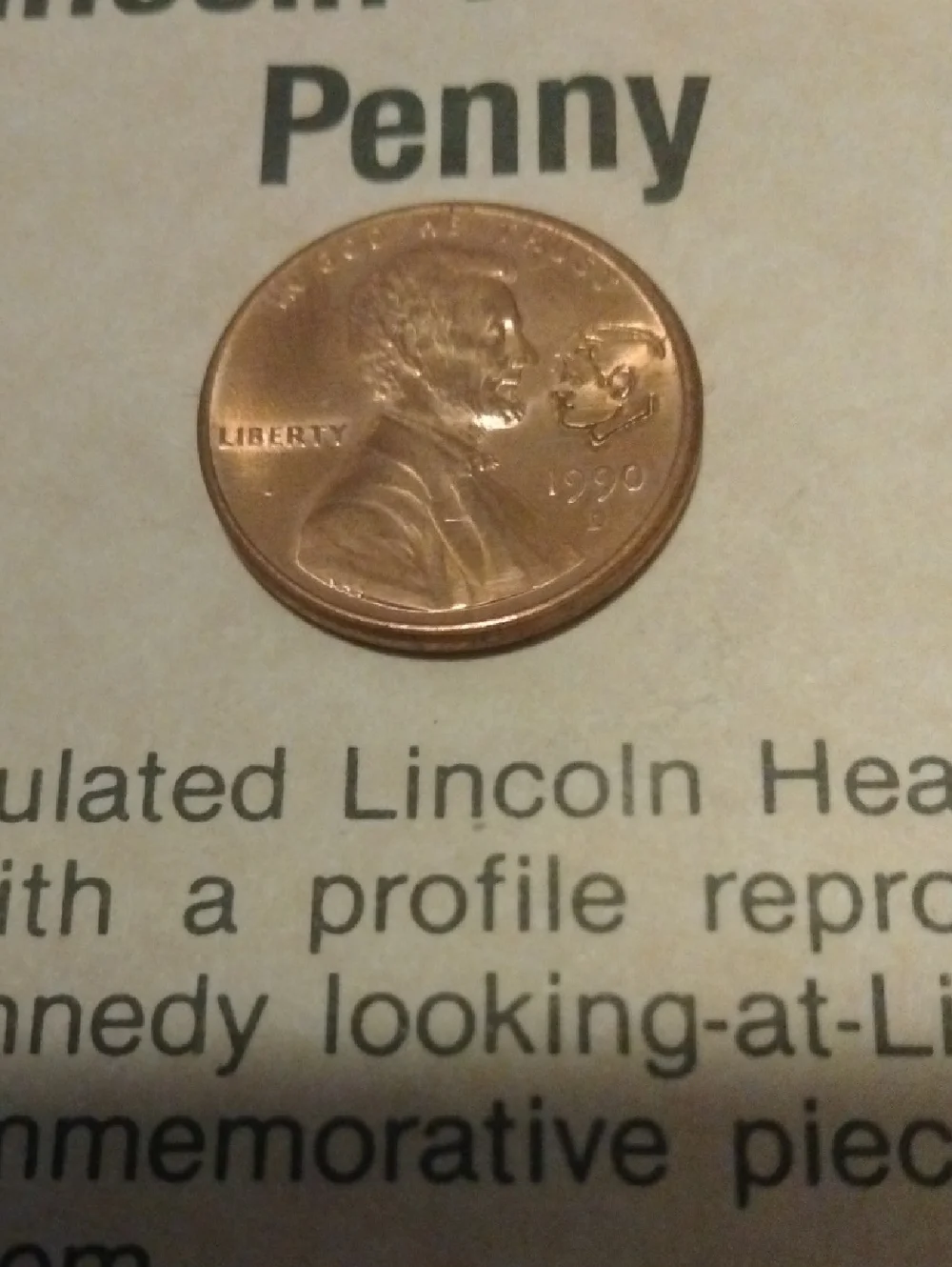 Lincoln-Kennedy Commemorative Penny Card - Brown Copper